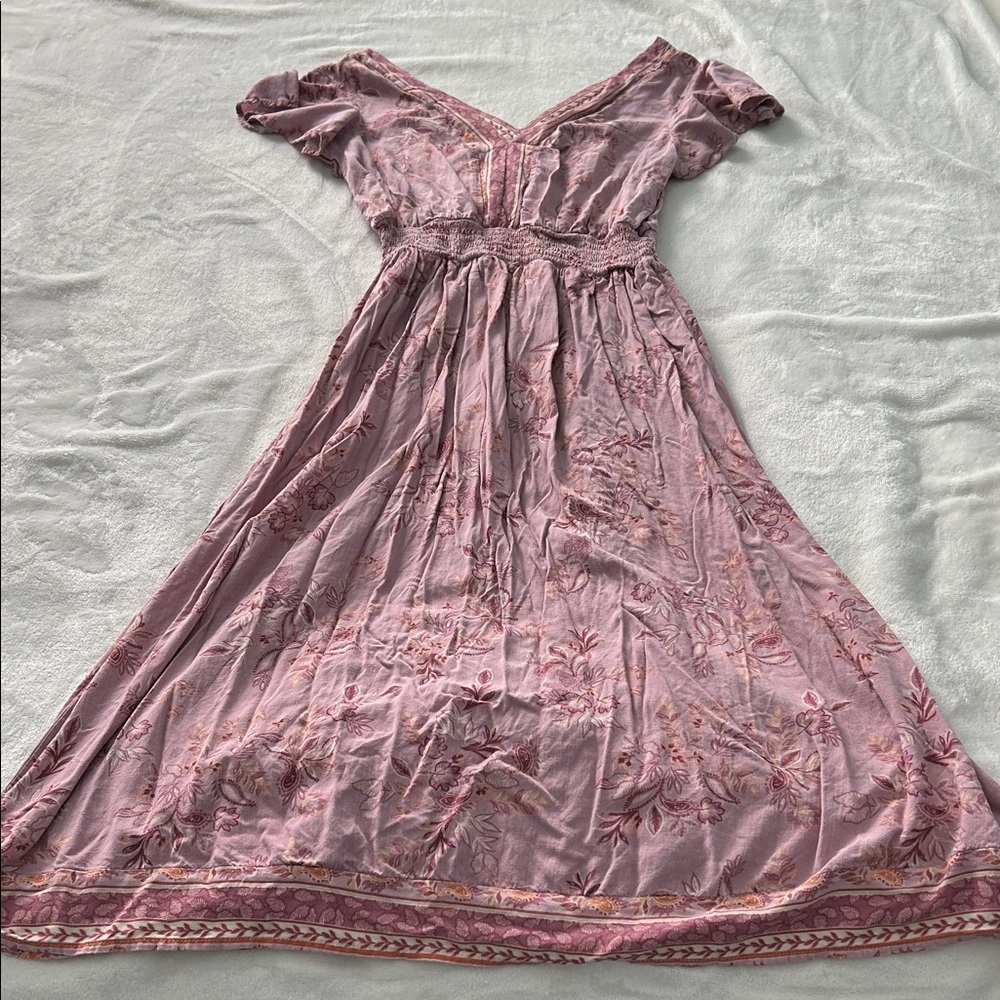 Elegant Pink Floral Women's Dress